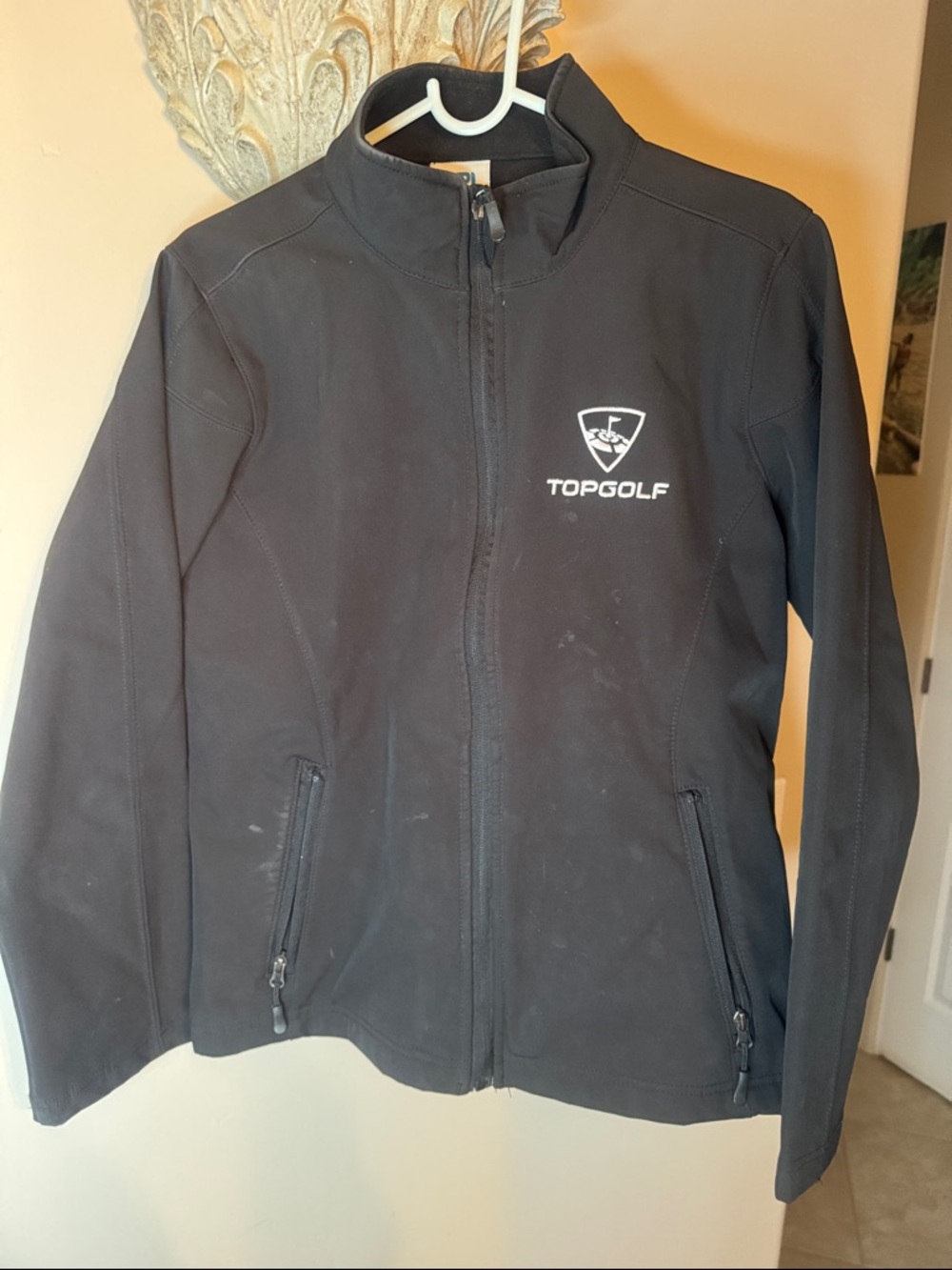 Topgolf Black Zip-Up Softshell Jacket
